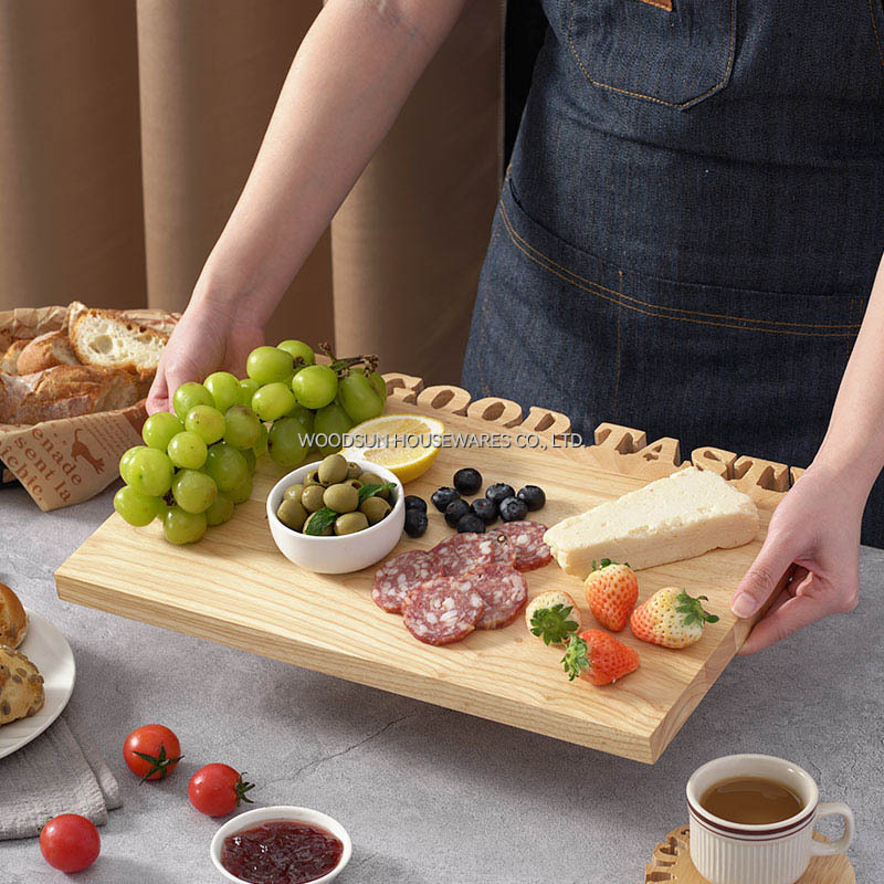 Woodsun Solid Lettering Palveleva Hallitus Serving Wooden Board Wholesale Cutting Board