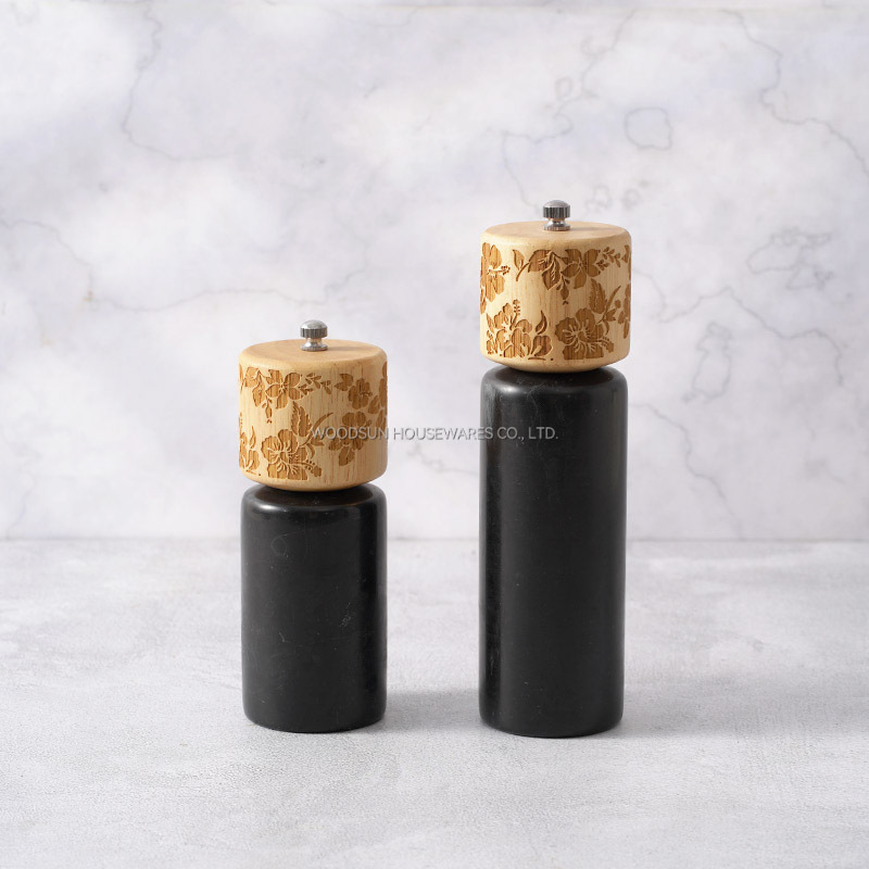 Woodsun Custom Manufacturer Wooden Marble Salt And Pepper Grinder For Sale