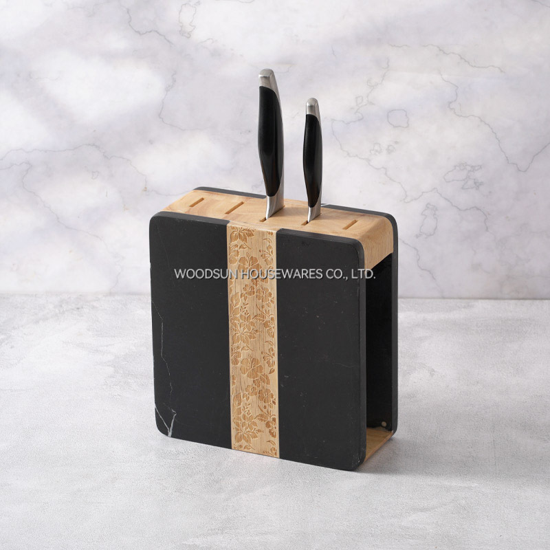 Woodsun New Products Marble Kitchen Knife Block Set Knife Block Holder