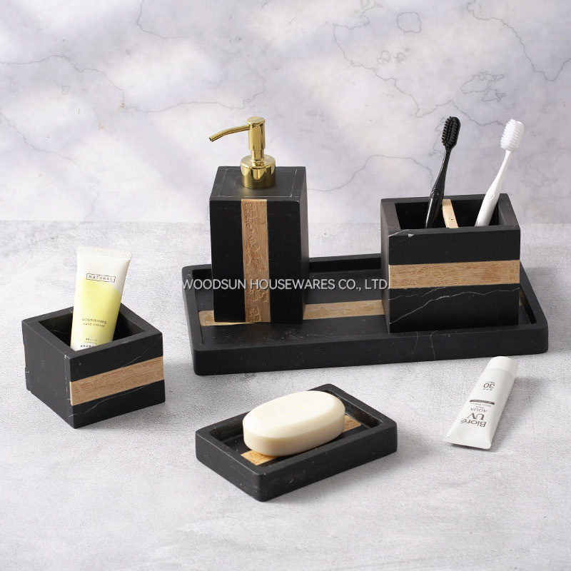 Woodsun Manufacturer Wooden Bathroom Products Hotel Bathroom Storage Sets Luxury