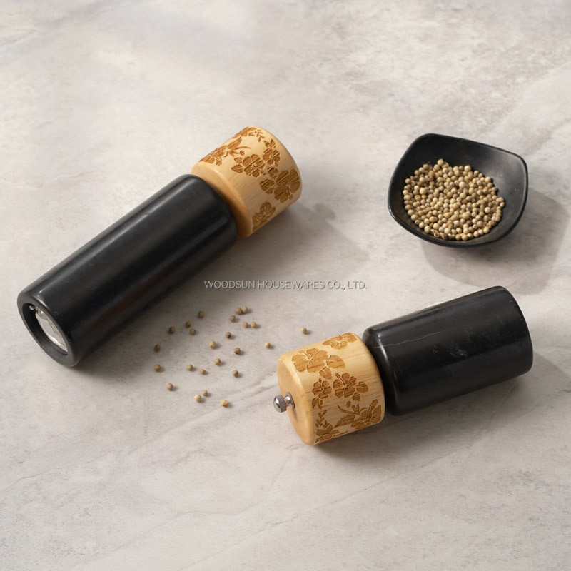 Woodsun Custom Manufacturer Wooden Marble Salt And Pepper Grinder For Sale