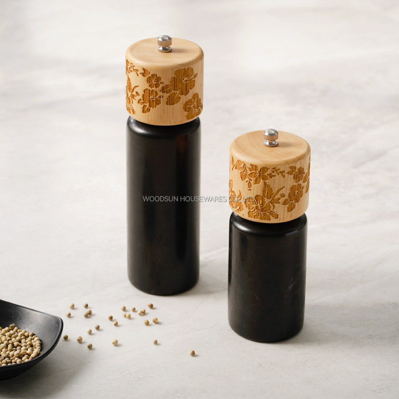 Woodsun Custom Manufacturer Wooden Marble Salt And Pepper Grinder For Sale