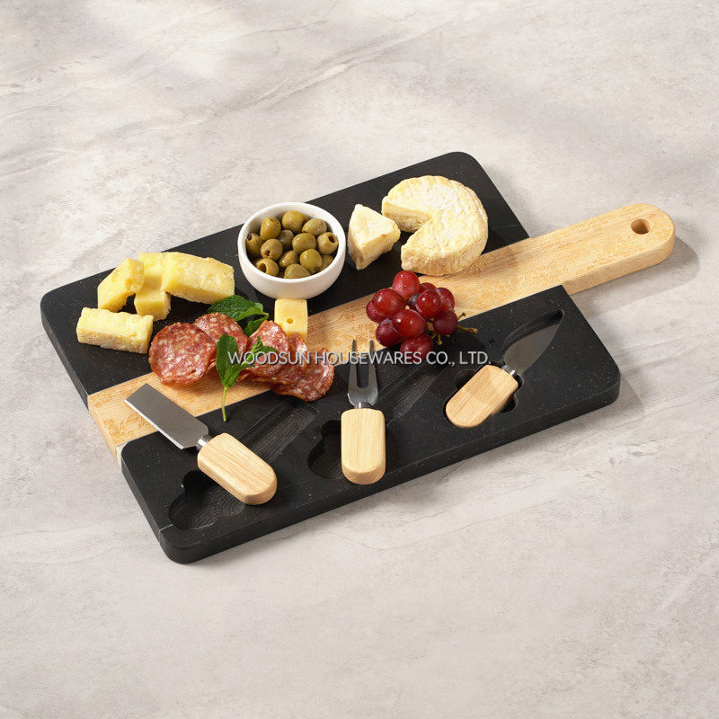 Woodsun Manufacturer Kitchen Party Custom Charcuterie Cheese Knife Board Marble