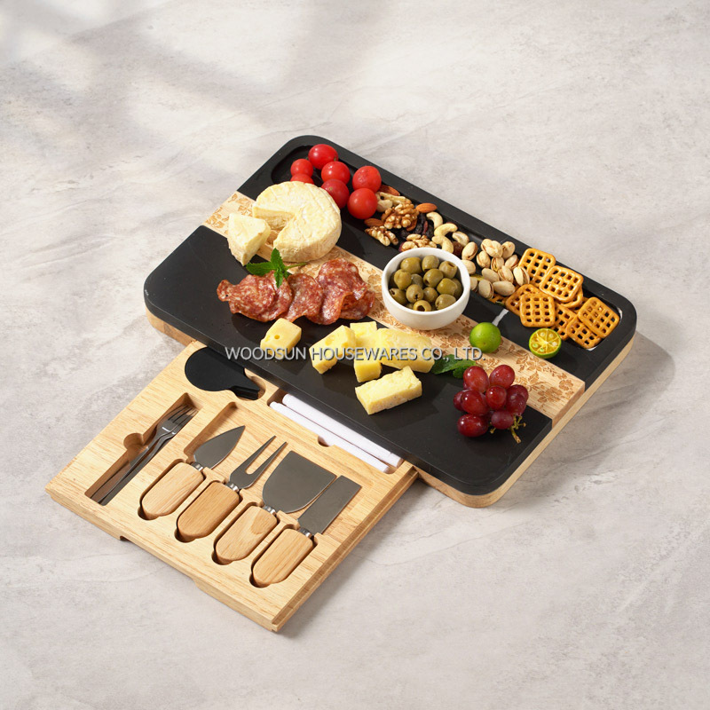 Woodsun 2025 Gift Custom Charcuterie Cheese Cutting Board Set Cheese Trays