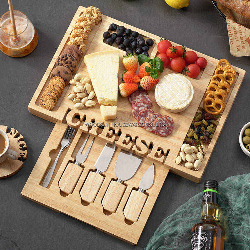 Woodsun Solid Lettering Tabla De Quesos Tablero De Embutidos Cheese Knife Board Large Charcuterie Board