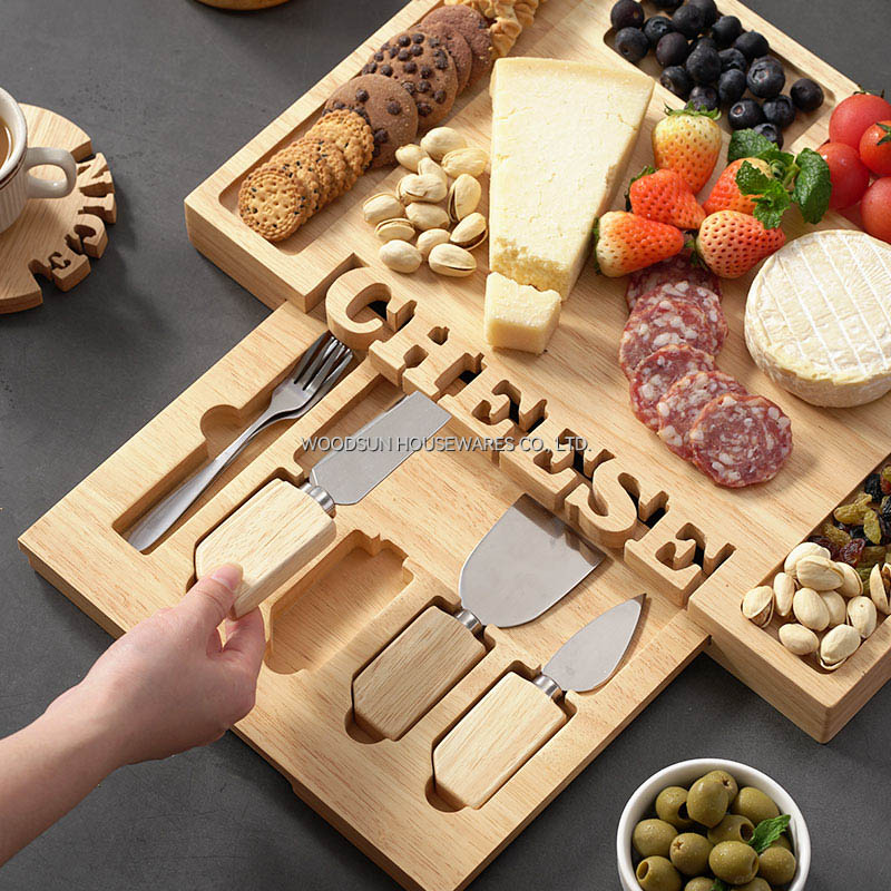 Woodsun Solid Lettering Tabla De Quesos Tablero De Embutidos Cheese Knife Board Large Charcuterie Board
