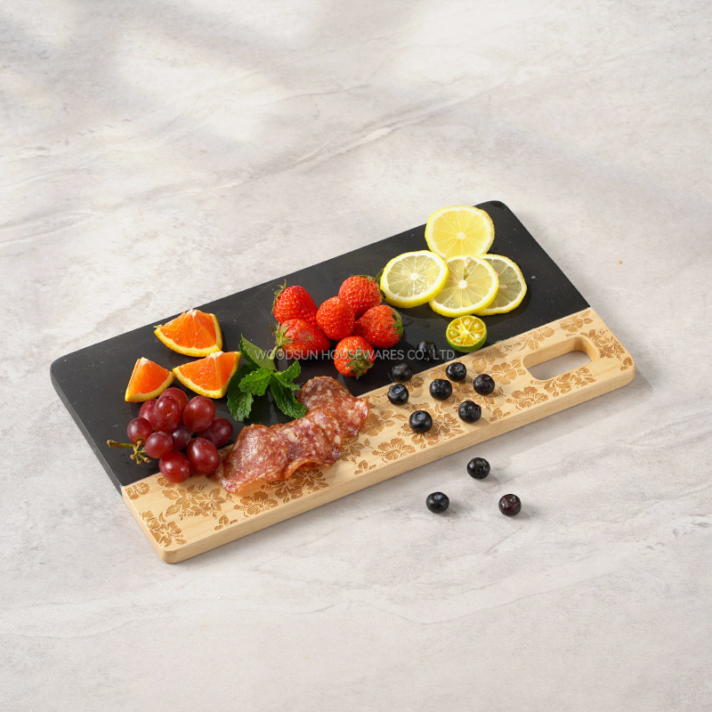 Woodsun Custom Manufacturer Laser Pattern Marble And Wood Cutting Boards