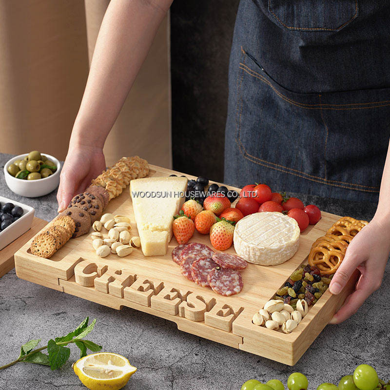 Woodsun Solid Lettering Tabla De Quesos Tablero De Embutidos Cheese Knife Board Large Charcuterie Board