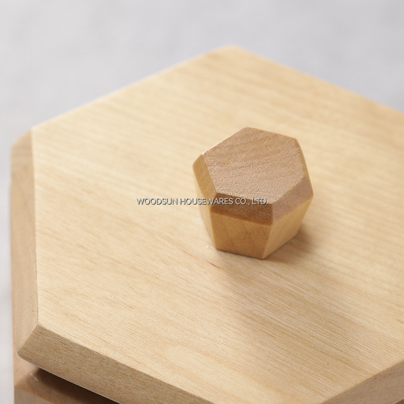 Woodsun Wood Salt and Pepper Boxes Container Salt Cellar Spice Jar