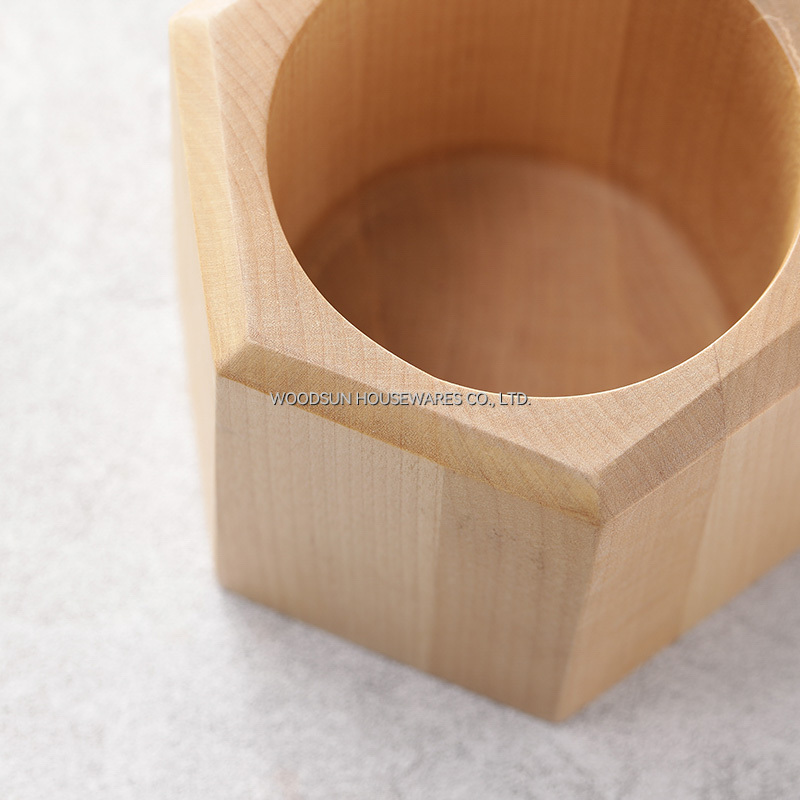 Woodsun Wood Salt and Pepper Boxes Container Salt Cellar Spice Jar