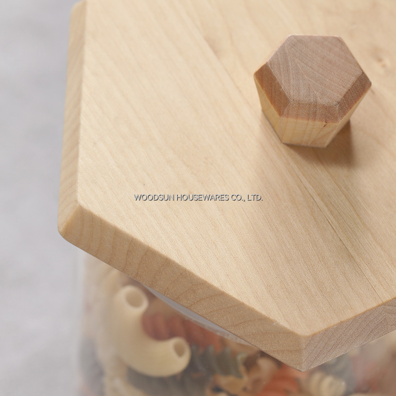 Woodsun Edges and Corners Design Kitchen Food Glass Canisters for Storage