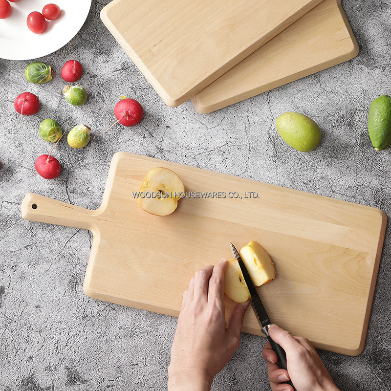 Woodsun Varnish Finish Birch Wood Wooden Charcuterie Board Set Cutting Board for Kitchen