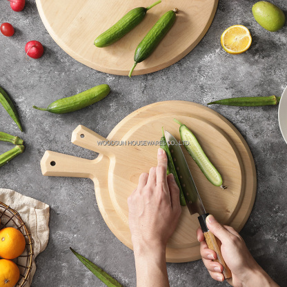 Woodsun Slicing Birch Custom Wood Cutting Board Kitchen Chopping Block Pizza Serving Board