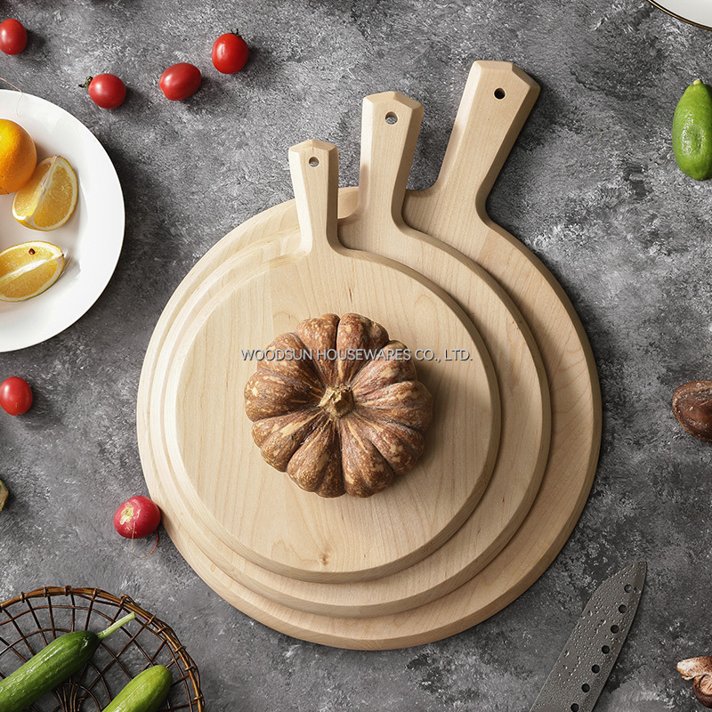 Woodsun Slicing Birch Custom Wood Cutting Board Kitchen Chopping Block Pizza Serving Board