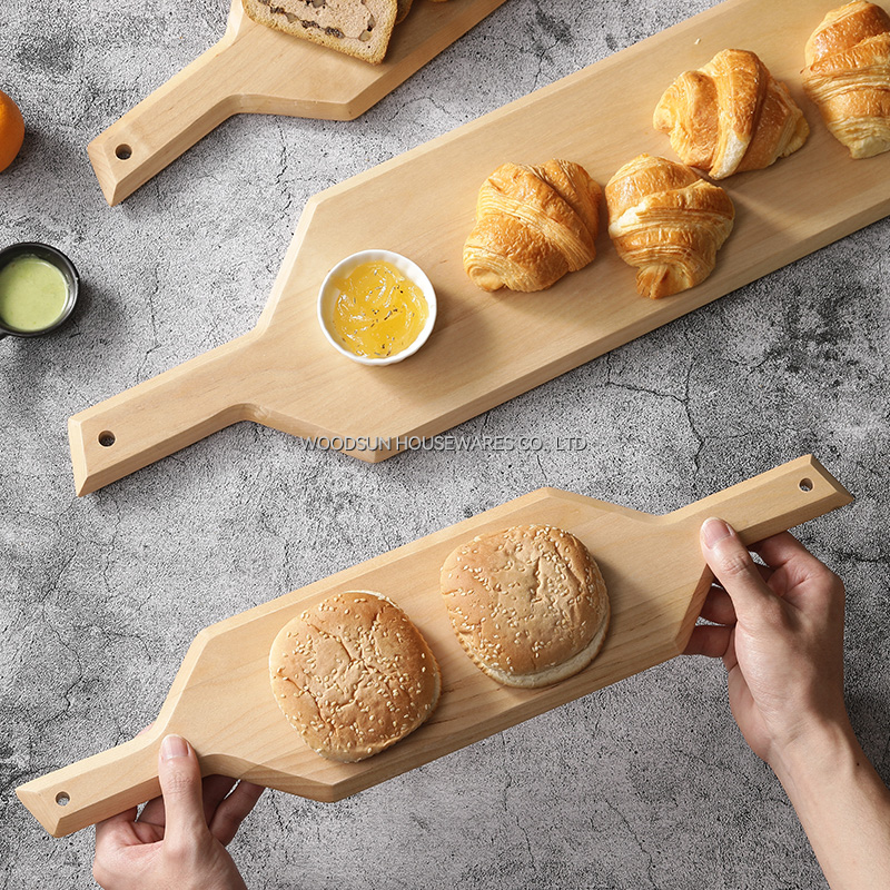 Woodsun Birch Wood Long Charcuterie Board Wood Custom Serving Board