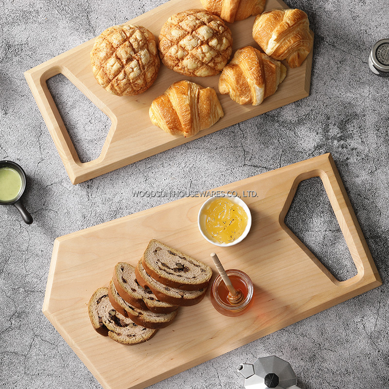 Woodsun Corner Angle Handle Design Birch Wood Wooden Board Charcuterie