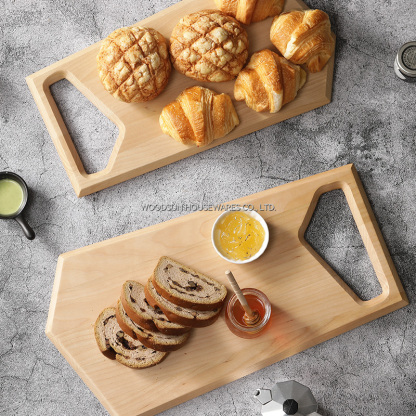 Woodsun Corner Angle Handle Design Birch Wood Wooden Board Charcuterie
