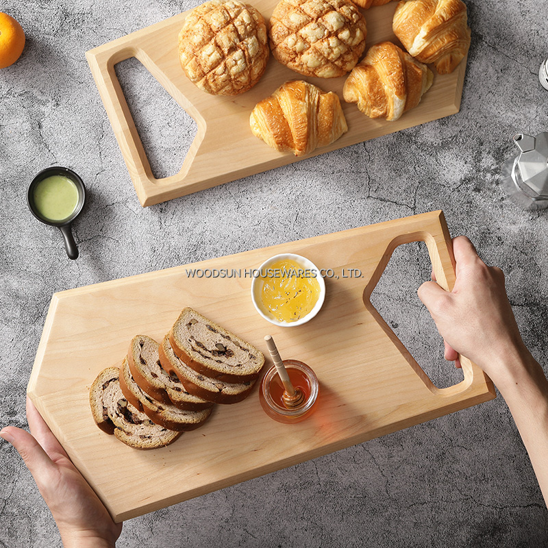 Woodsun Corner Angle Handle Design Birch Wood Wooden Board Charcuterie