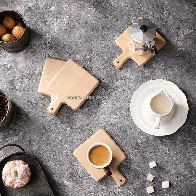 Woodsun Custom Modern Set of 4 Wood Coaster Holder Set