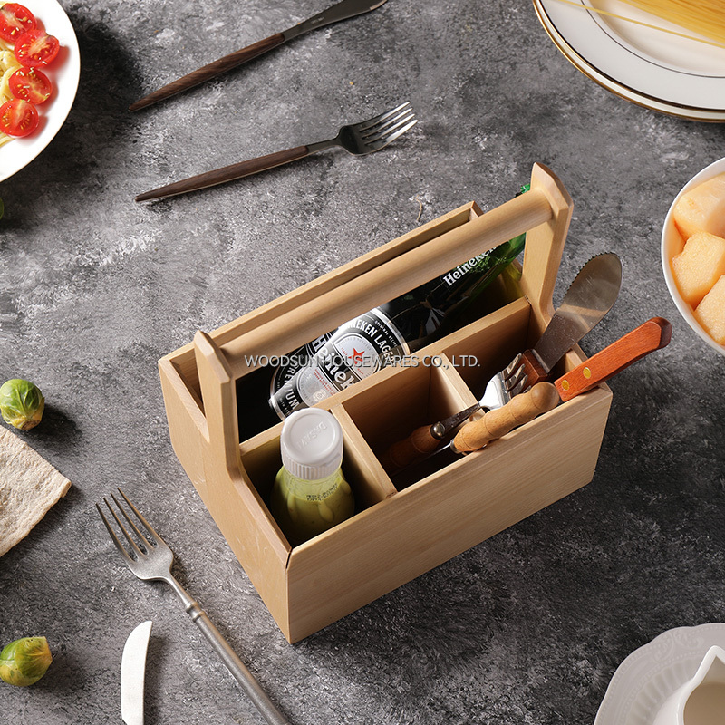 Woodsun Cutlery Food Storage Picnic Basket Kitchen Wood Basket 2025
