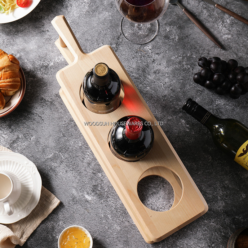 Woodsun Birch Wood Custom Printing Wine Holder Rack Wooden For Wine
