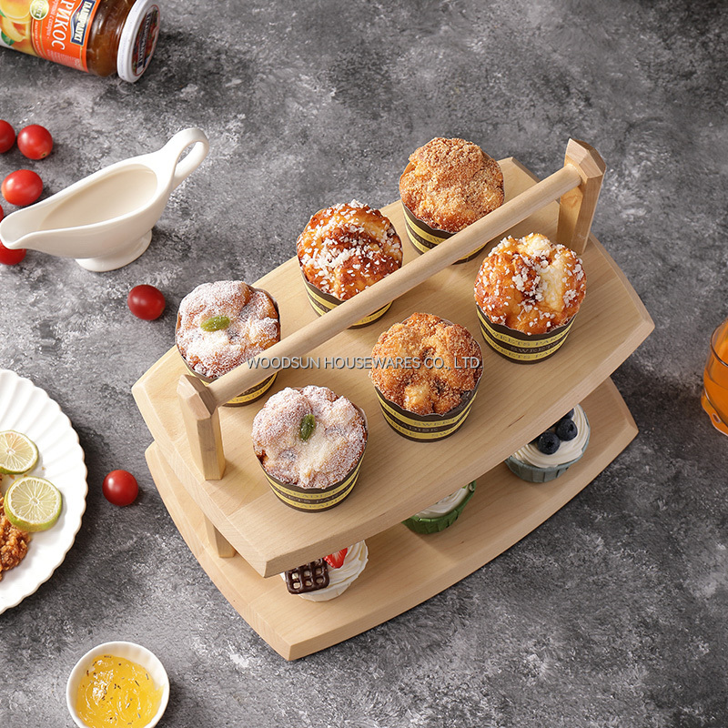 Woodsun Custom Cake Stand With Separator Cupcakes Serving Plates for Wedding Party