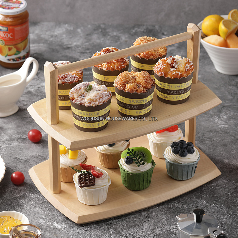 Woodsun Custom Cake Stand With Separator Cupcakes Serving Plates for Wedding Party