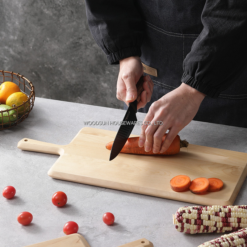 Woodsun Varnish Finish Birch Wood Wooden Charcuterie Board Set Cutting Board for Kitchen