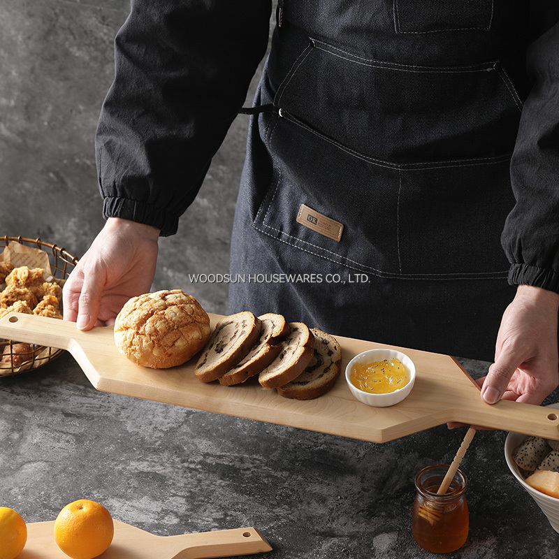 Woodsun Birch Wood Long Charcuterie Board Wood Custom Serving Board