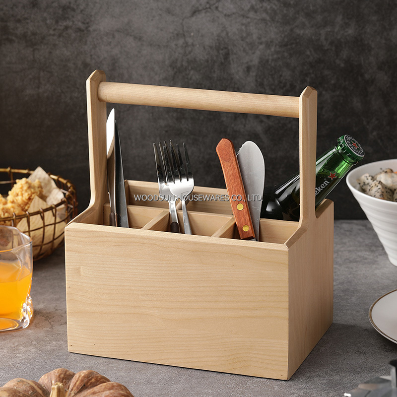 Woodsun Cutlery Food Storage Picnic Basket Kitchen Wood Basket 2025