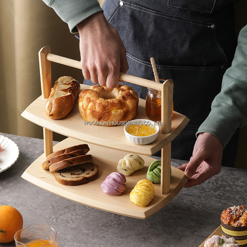 Woodsun Custom Cake Stand With Separator Cupcakes Serving Plates for Wedding Party