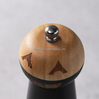 Woodsun Halloween Rubber Wooden Salt and Pepper Manual Grinders Mill Wood for Halloween