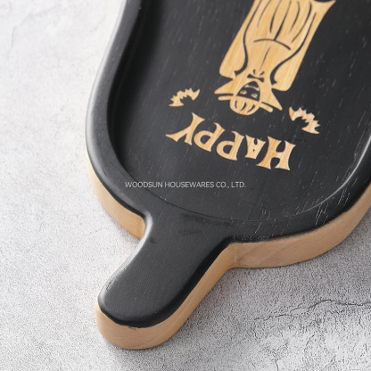 Woodsun Festival Gift Rubber Wood Wooden Plates for Food Halloween