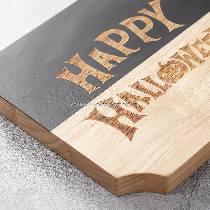 Woodsun Rubber Wood Rustic Cutting Cheese Board With Built-in Slicer