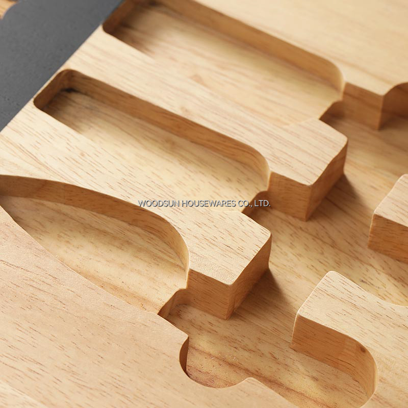 Woodsun Halloween Rubber Wood Cheese Board and Knife Set in Wood