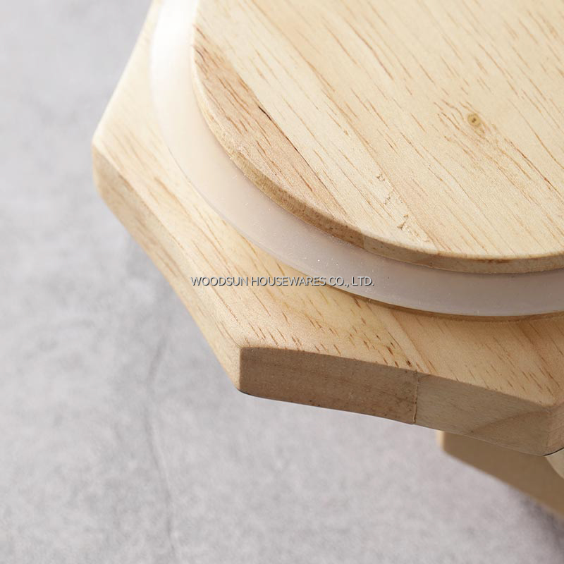 Woodsun Manufacturer 2026 Rubber Wood Eco-friendly Custom Glass Wooden Coaster for Drinks