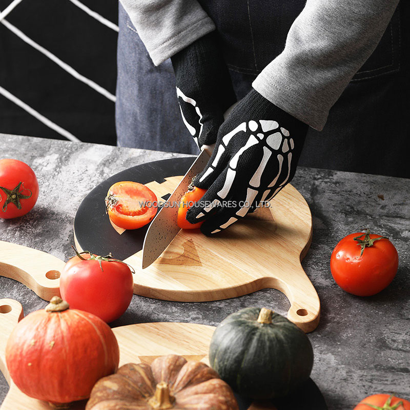 Woodsun Rubber Wood Pumpkin Kitchen Slicing Chopping Cutting Board Block