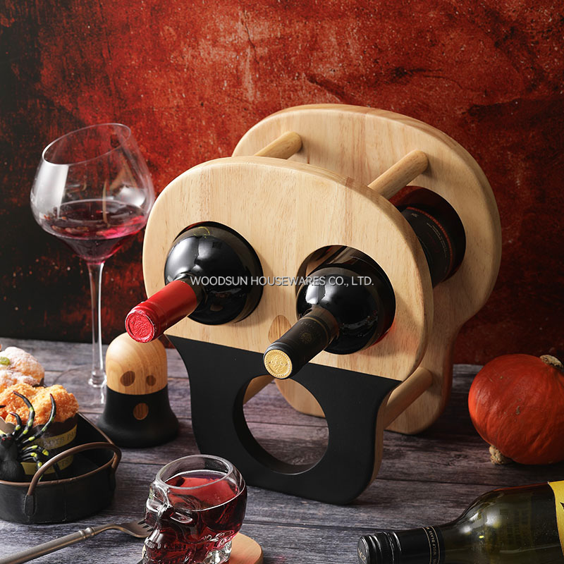 Woodsun Halloween Series Rubber Wood Wine Display Rack 2025