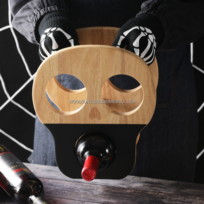 Woodsun Halloween Series Rubber Wood Wine Display Rack 2025
