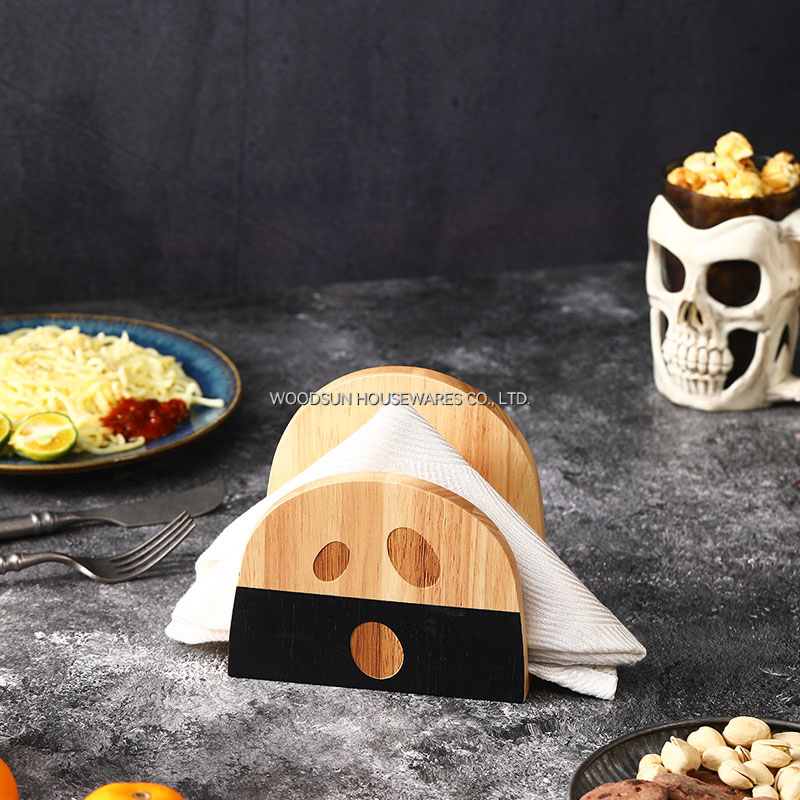 Woodsun Halloween Series Wood Tissue Box Table Napkin Holder for Restaurant 2026