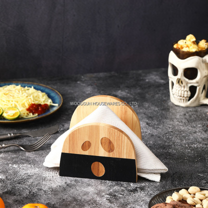 Woodsun Halloween Series Wood Tissue Box Table Napkin Holder for Restaurant 2026