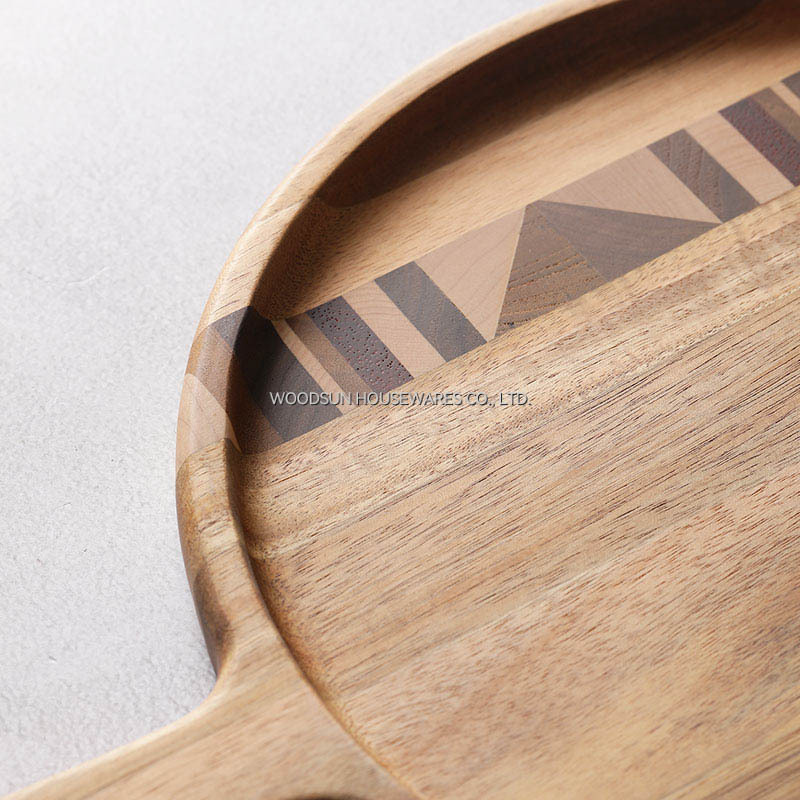 Woodsun Plate Charger Wood Acacia Wood Plates Set for Commercial Hotel Wedding