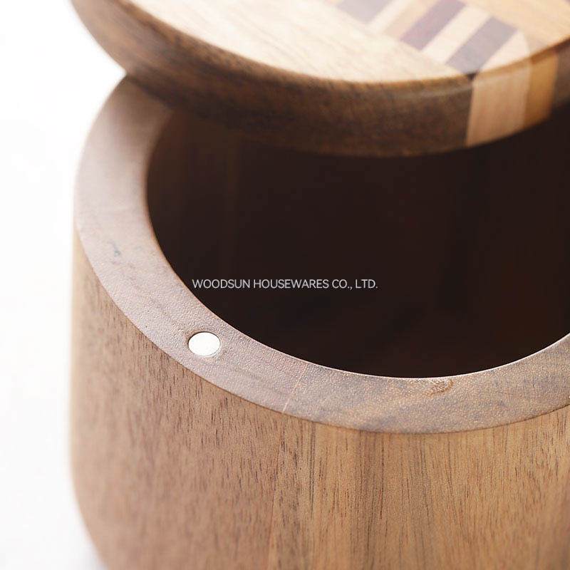2025 Magnet Spice Wooden Box for Salt Sugar