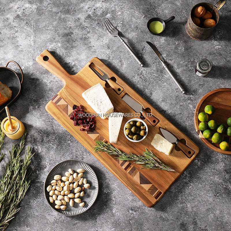 Woodsun Wood Charcuterie Boards Cheese Board Knife Set for Party Home