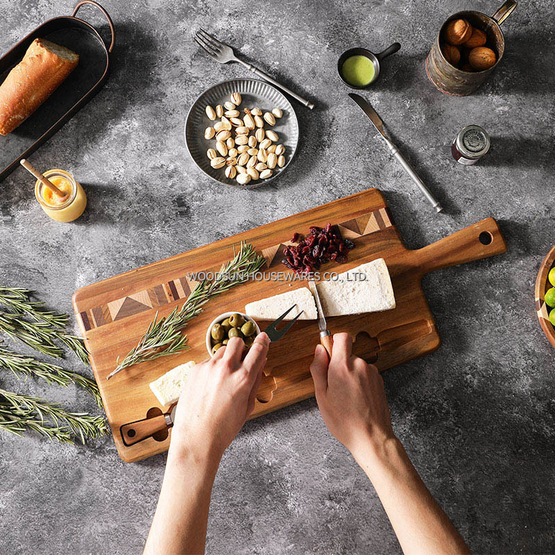 Woodsun Wood Charcuterie Boards Cheese Board Knife Set for Party Home