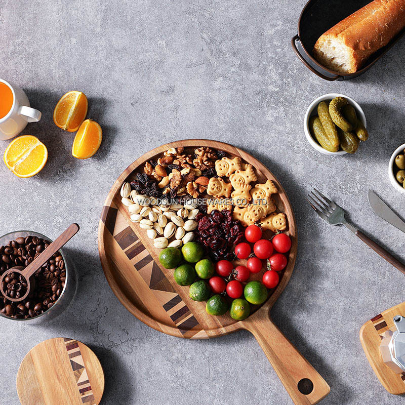 Woodsun Plate Charger Wood Acacia Wood Plates Set for Commercial Hotel Wedding