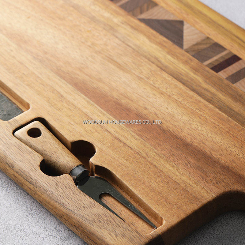 Woodsun Wood Charcuterie Boards Cheese Board Knife Set for Party Home