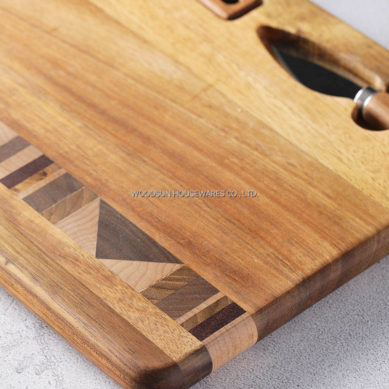 Woodsun Wood Charcuterie Boards Cheese Board Knife Set for Party Home