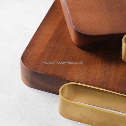 Woodsun Commercial Golden Handel Metal Cutting Board for Hotel Home