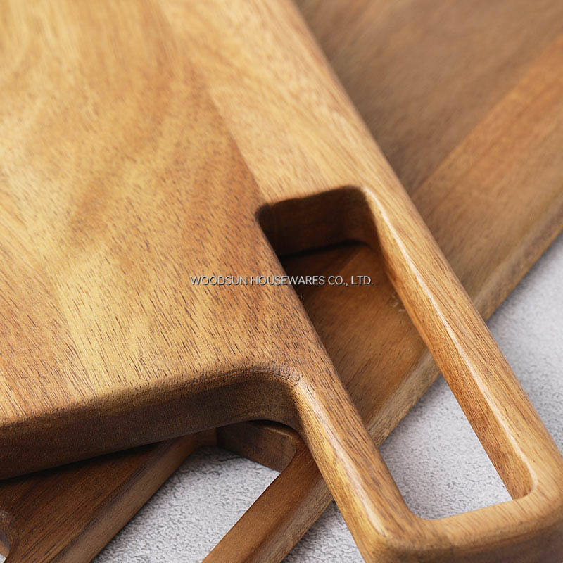 Woodsun Knife Shape Acacia Wood Bread Cutting Charcuterie Acacia Cutting Board